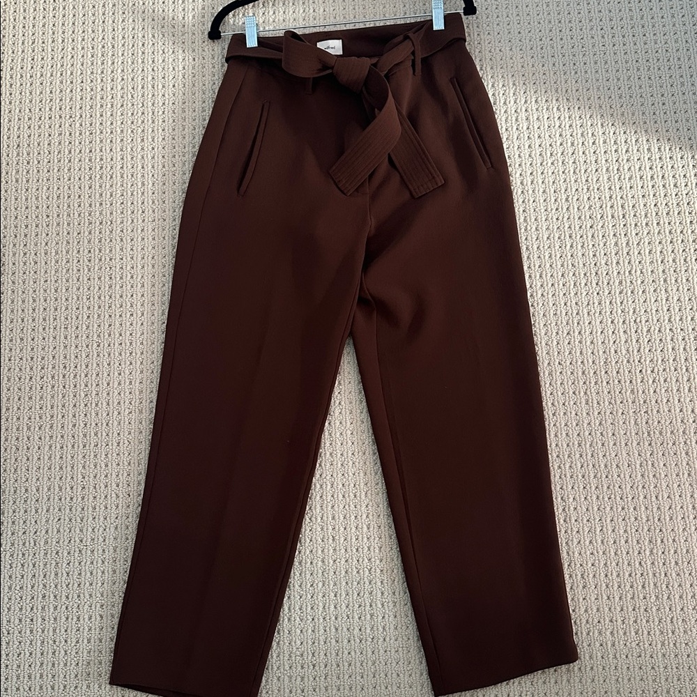 Wilfred Tie Front Pant Rust High Waisted Wide Leg